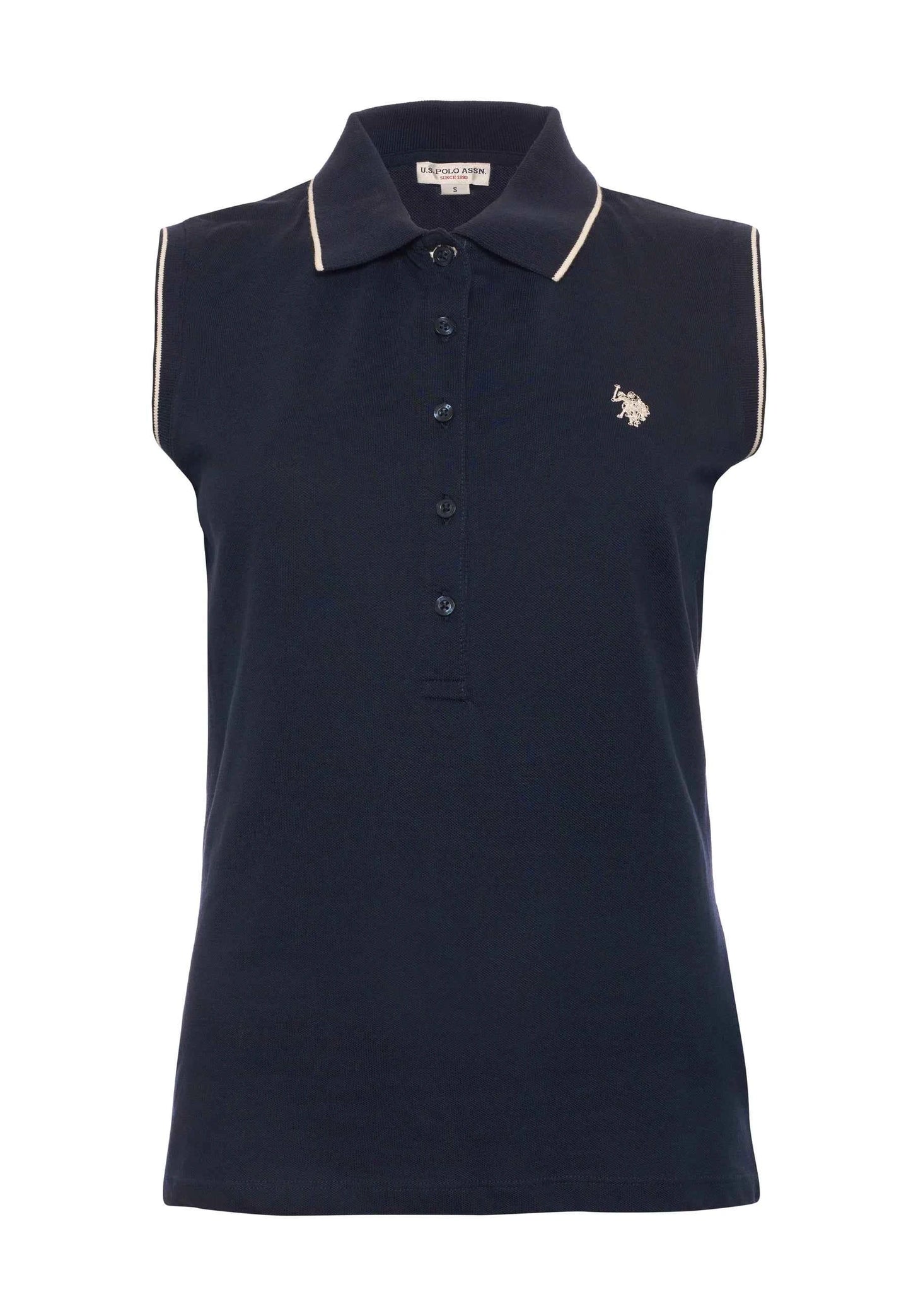 US POLO ASSN | Polo shirt da donna senza maniche in cotone micropiquet