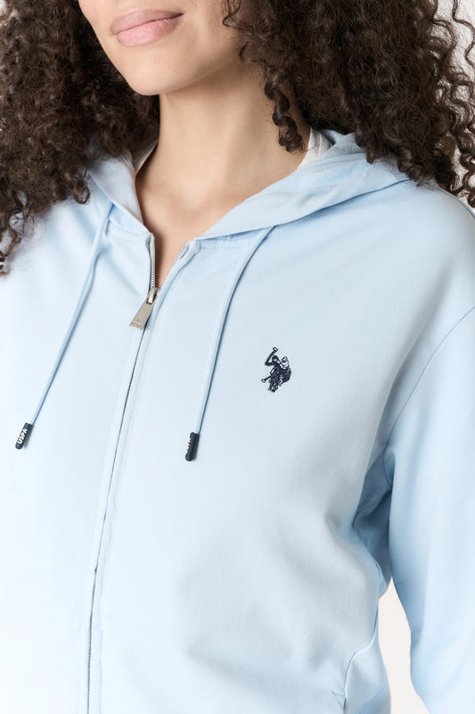 US POLO ASSN | Felpa da donna in cotone con cappuccio e chiusura full zip - Proposta Legend