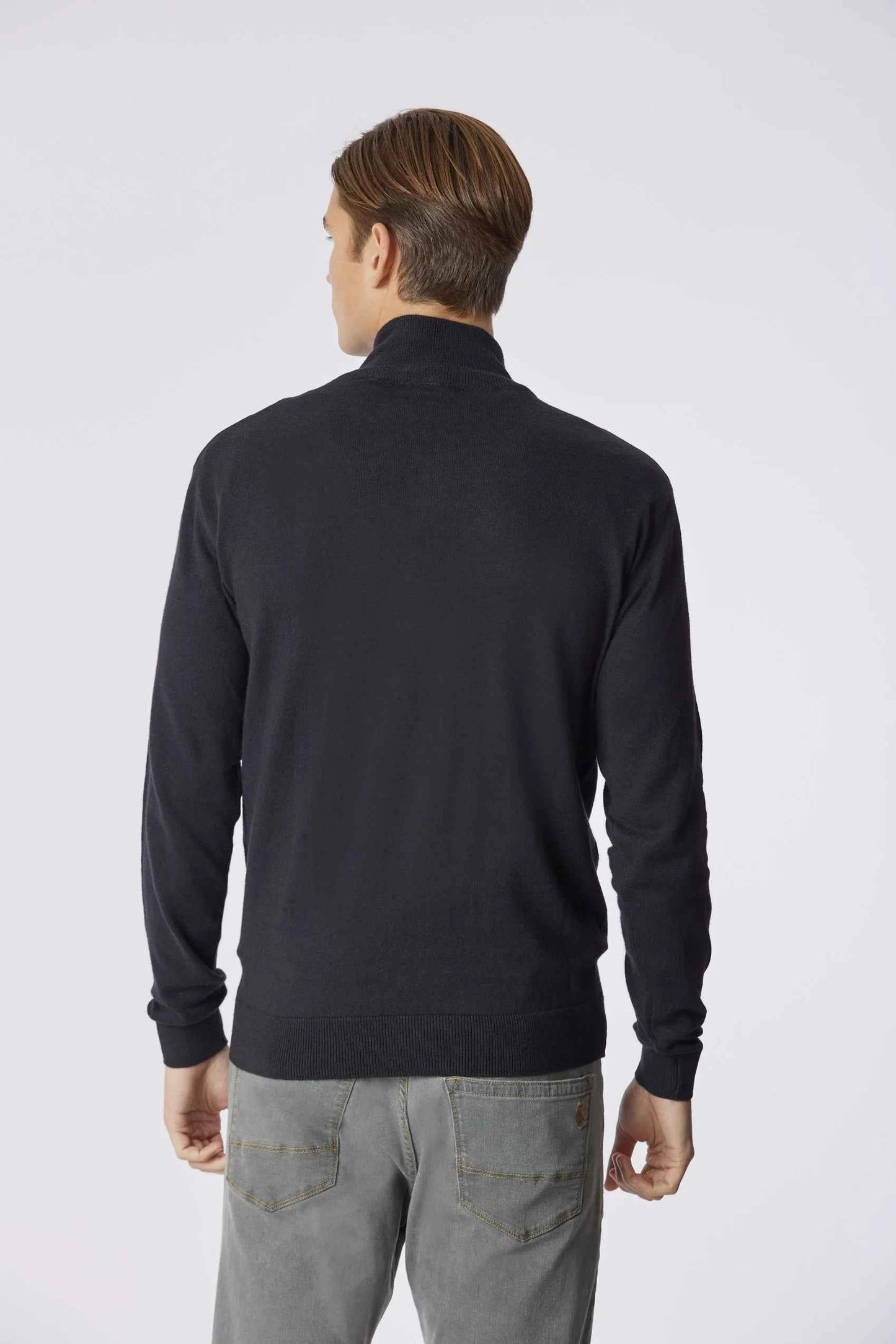 US POLO ASSN | Maglia cotone e cashmere collo a lupetto e chiusura zip