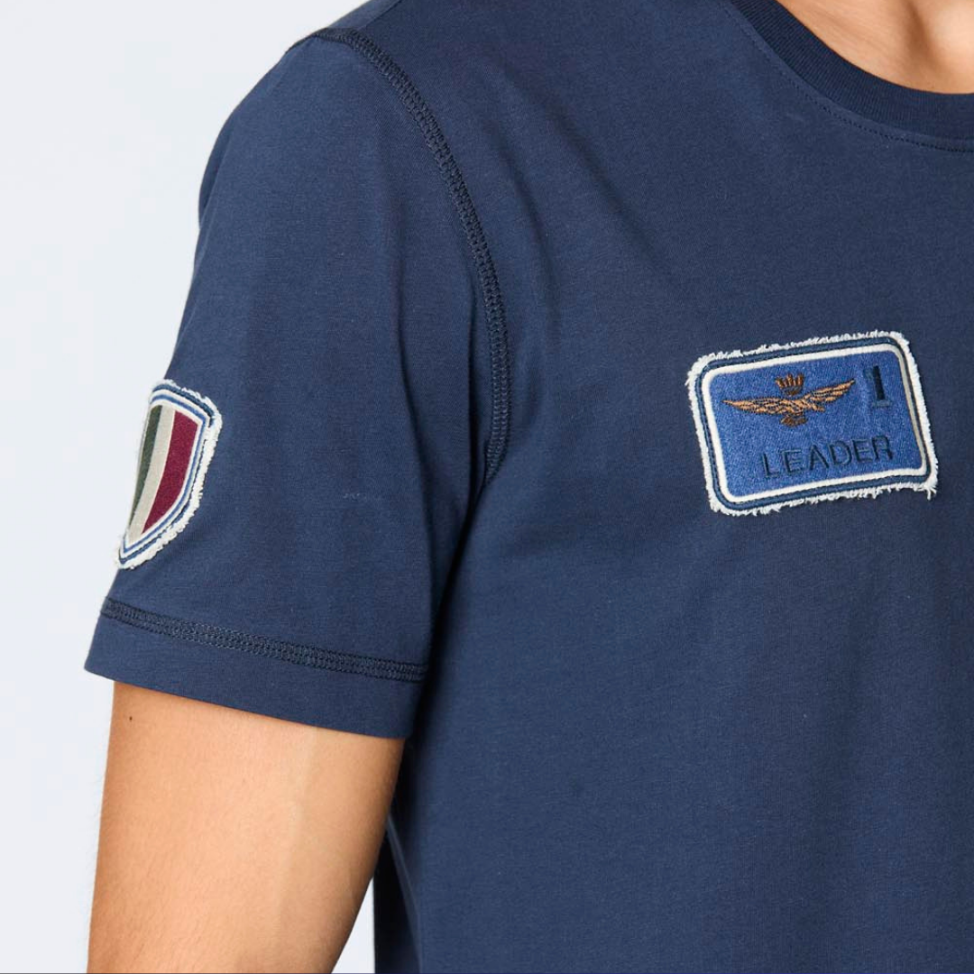 AERONAUTICA MILITARE | T-shirt Frecce Tricolori con patch denim