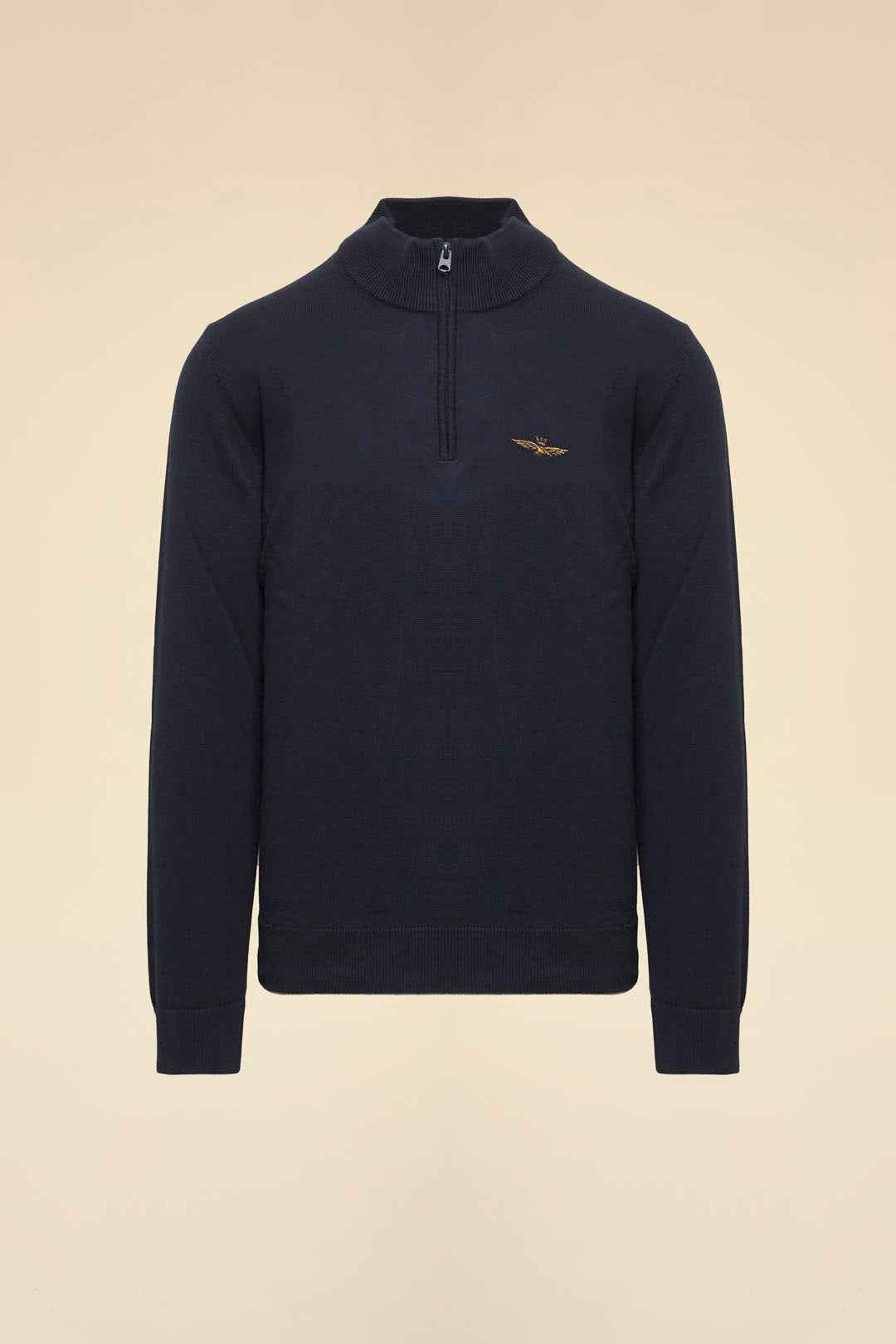 AERONAUTICA MILITARE | Maglia a mezza zip in cotone