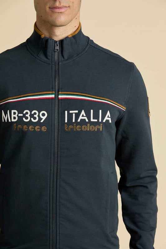 AERONAUTICA MILITARE | Felpa full-zip con scie tricolori MB-339