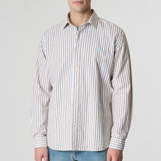 US POLO | Camicia in misto cotone e lino con logo - Proposta Legend