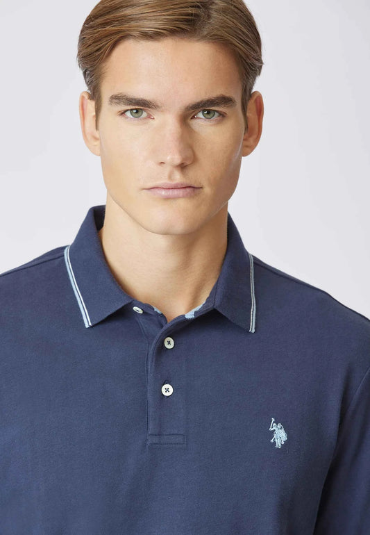 US POLO ASSN | Polo shirt a maniche lunghe in cotone heavy jersey
