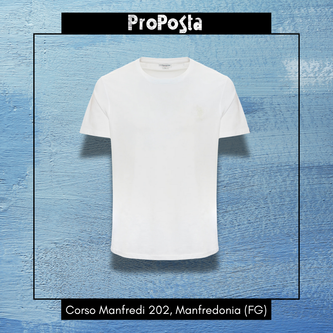 US POLO | T-shirt a maniche corte in cotone stretch con logo - Proposta Legend