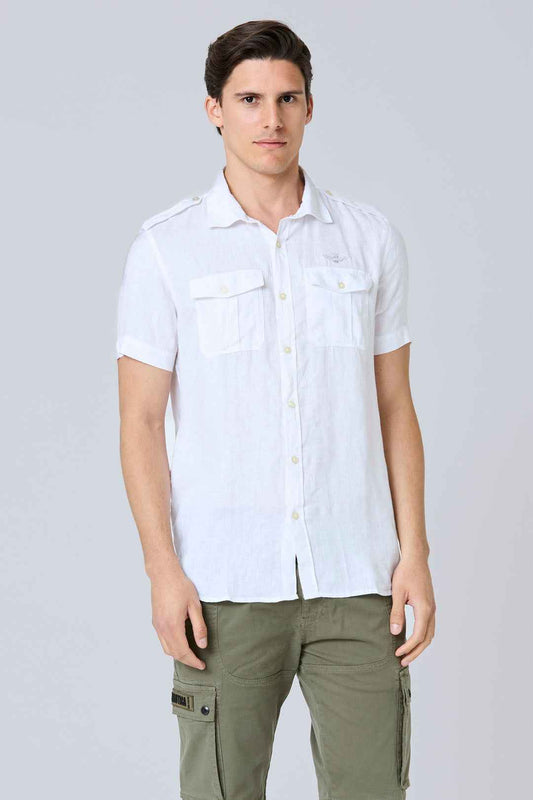 AERONAUTICA MILITARE | Camicia militare in lino con tasche