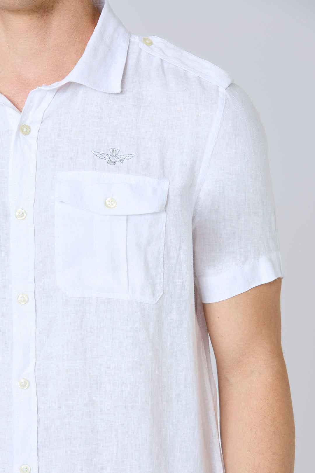 AERONAUTICA MILITARE | Camicia militare in lino con tasche