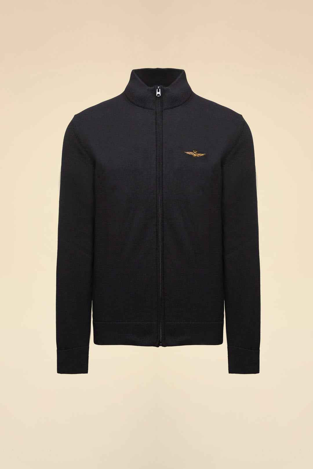 AERONAUTICA MILITARE | Maglia FULL zip in cotone tinto filo