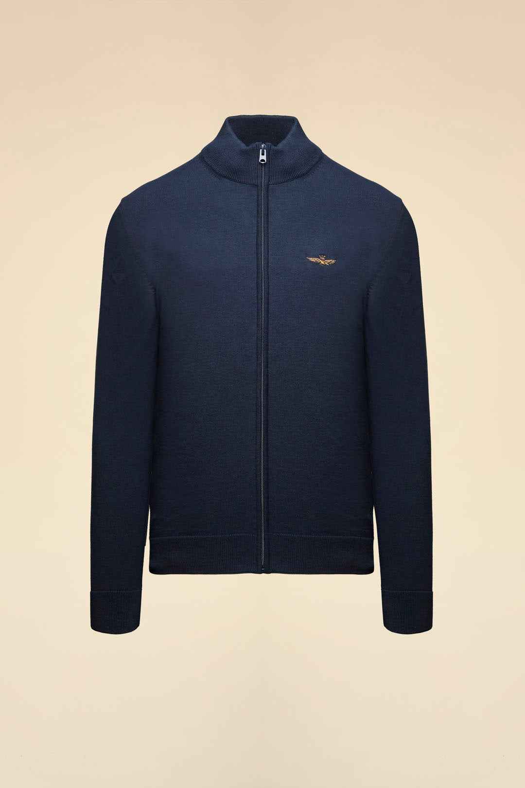 AERONAUTICA MILITARE | Maglia FULL zip in cotone tinto filo