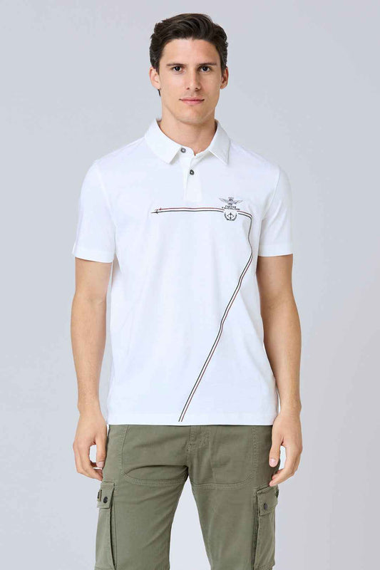 AERONAUTICA MILITARE | Polo in jersey con scie tricolori