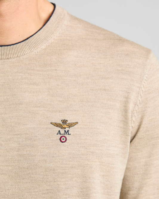 AERONAUTICA MILITARE | Maglia girocollo in lana merino