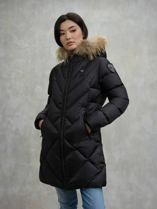 BLAUER | Piumino lungo a linee geometriche ALTHEA