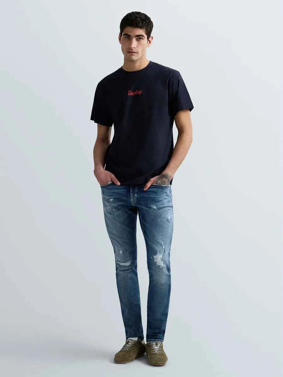 REPLAY | T-Shirt con stampa fronte e retro
