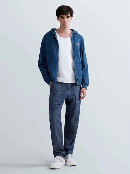 REPLAY | Felpa in cotone con zip e cappuccio TERRY