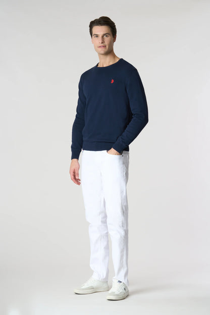 US POLO ASSN | Maglione girocollo in cotone con logo ricamato - Proposta Legend
