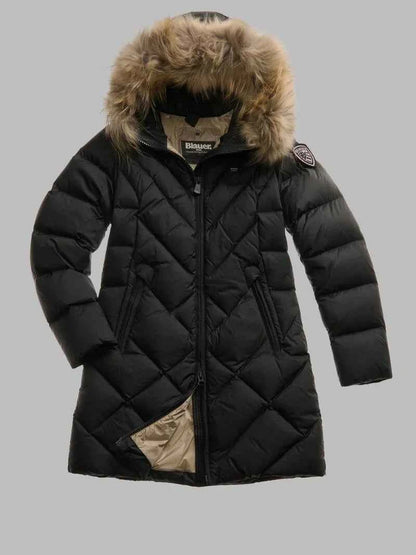 BLAUER | Piumino lungo a linee geometriche ALTHEA