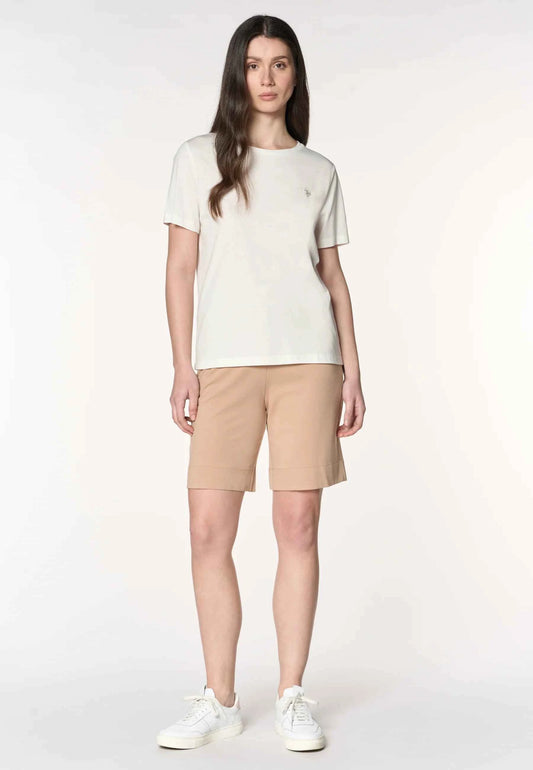 US POLO ASSN | Shorts da donna in punto Milano con vita elasticizzata