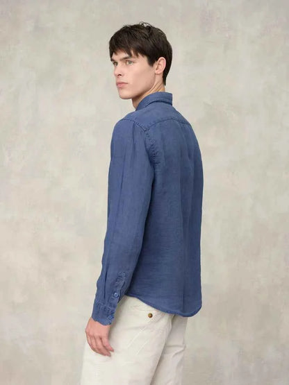 BLAUER | Camicia in lino uomo SWAN DYED
