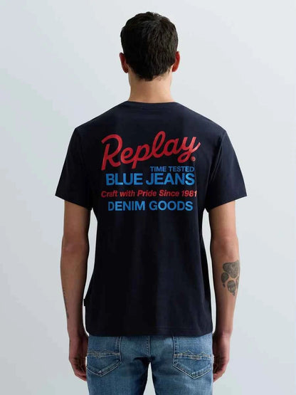 REPLAY | T-Shirt con stampa fronte e retro