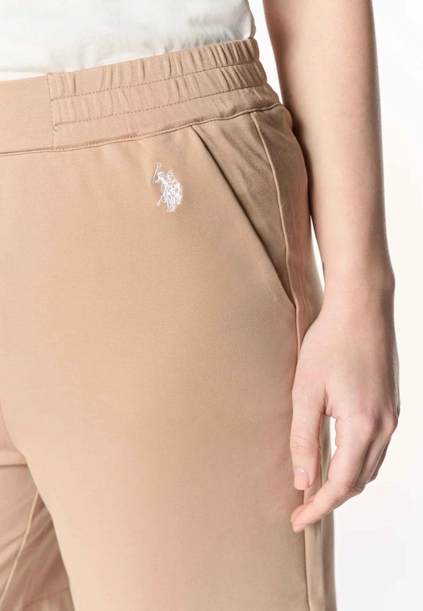 US POLO ASSN | Shorts da donna in punto Milano con vita elasticizzata