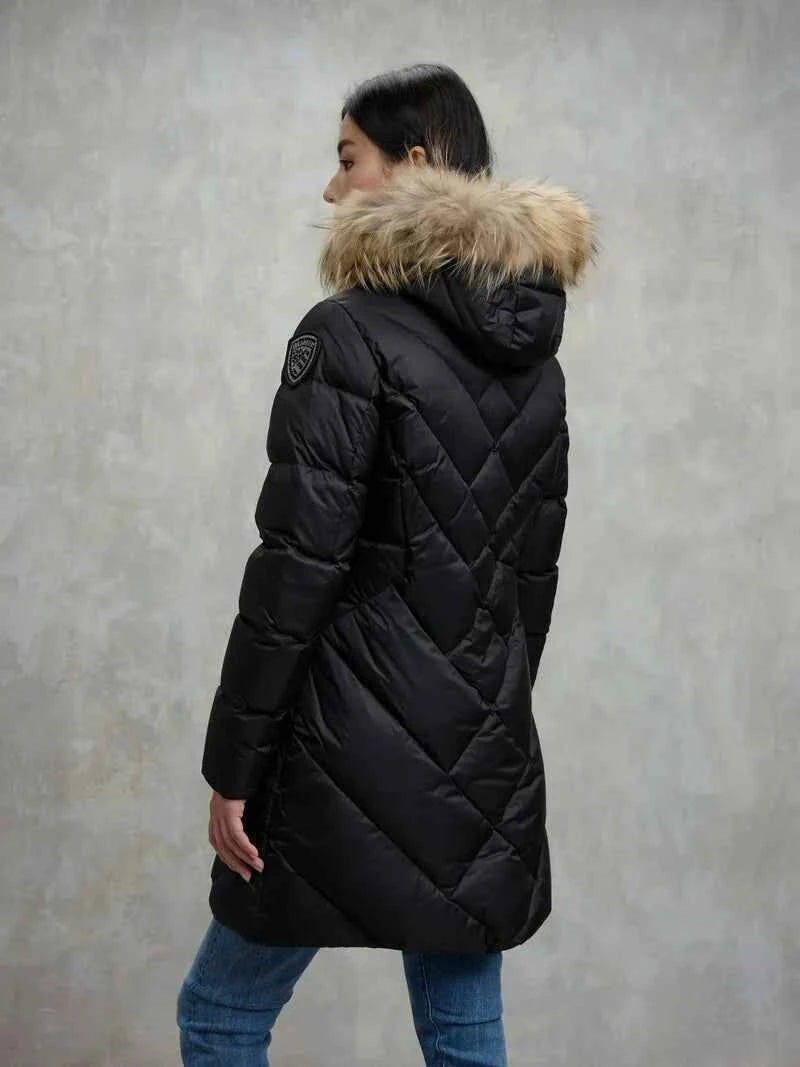 BLAUER | Piumino lungo a linee geometriche ALTHEA