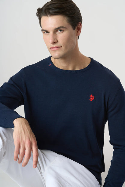 US POLO ASSN | Maglione girocollo in cotone con logo ricamato - Proposta Legend
