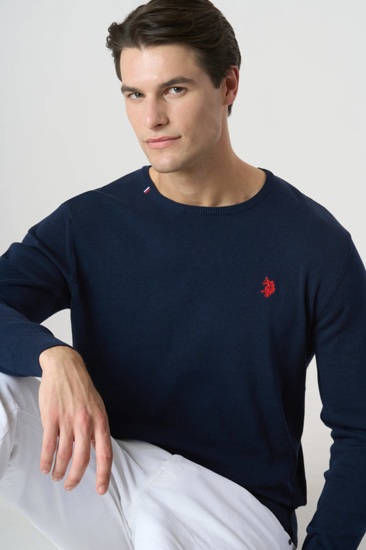 US POLO ASSN | Maglione girocollo in cotone con logo ricamato - Proposta Legend