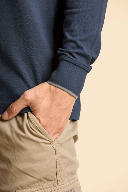 AERONAUTICA MILITARE | Polo basica manica lunga in cotone