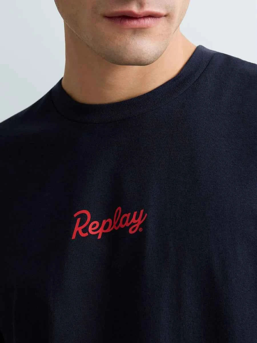 REPLAY | T-Shirt con stampa fronte e retro