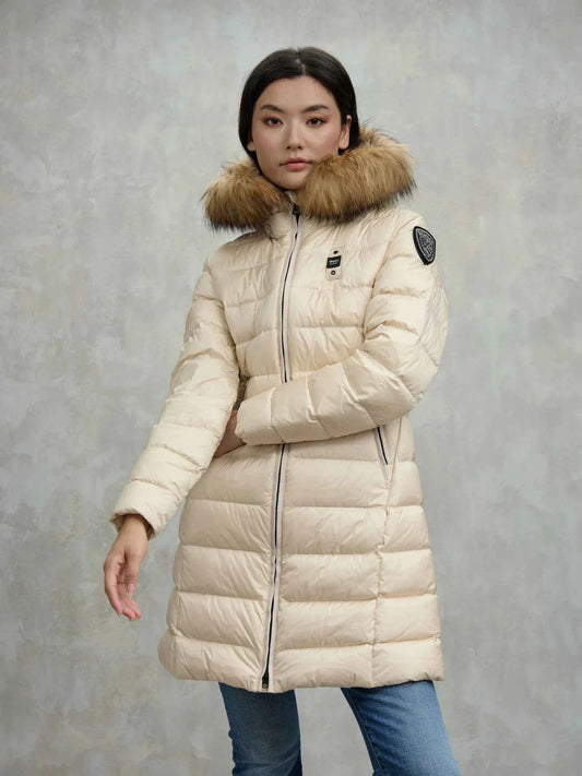 BLAUER | Piumino lungo con pelliccia KRISTIN