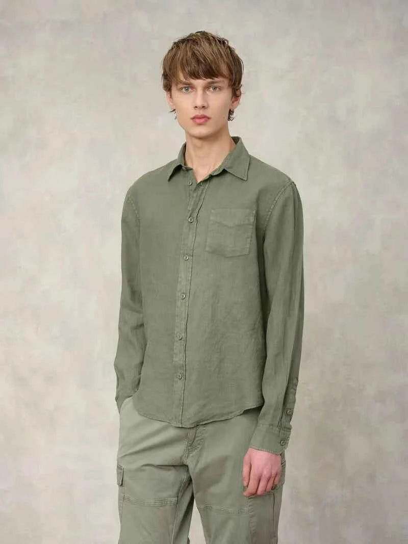BLAUER | Camicia in lino uomo SWAN DYED