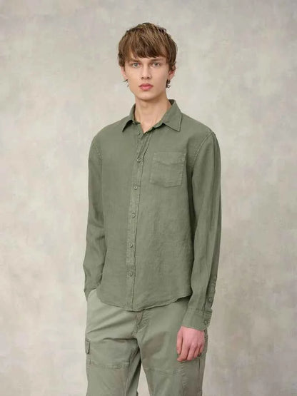 BLAUER | Camicia in lino uomo SWAN DYED