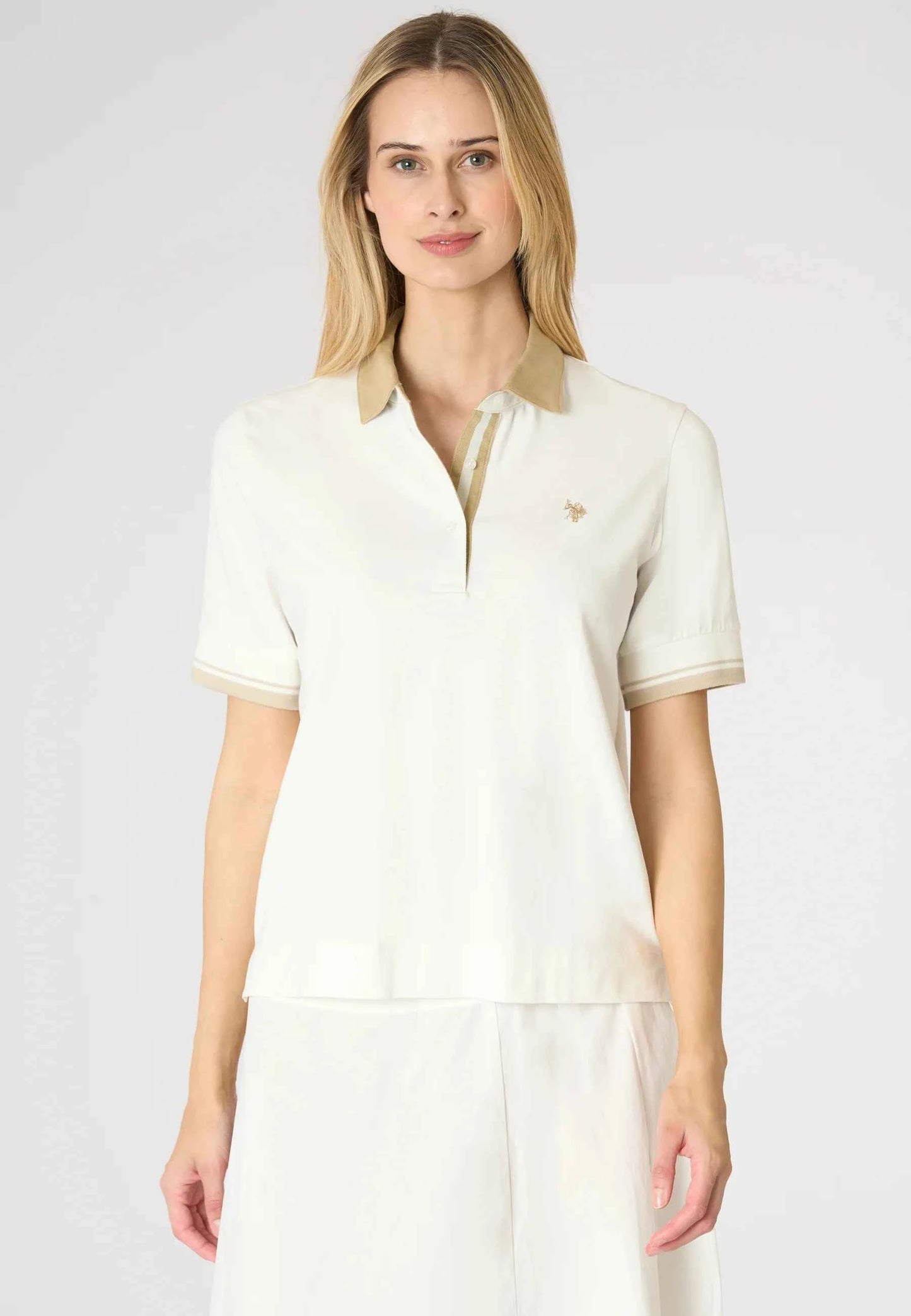 US POLO ASSN | Polo shirt da donna con dettagli a contrasto