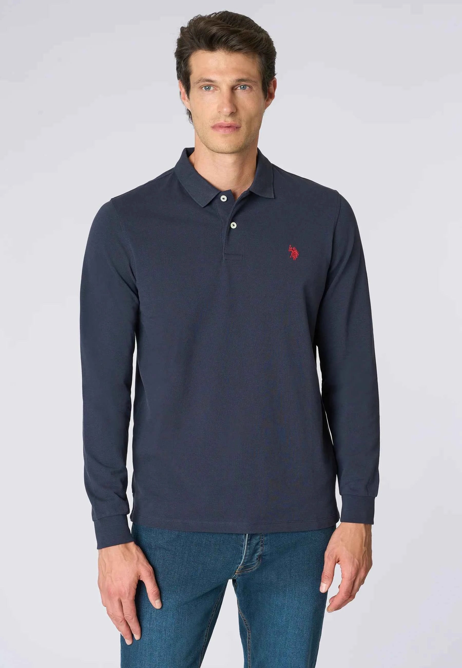 US POLO ASSN | Polo shirt a maniche lunghe in cotone piquet