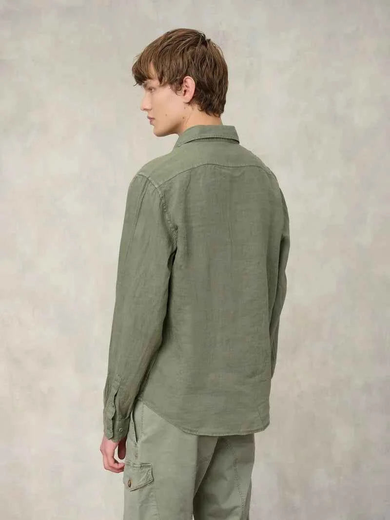 BLAUER | Camicia in lino uomo SWAN DYED