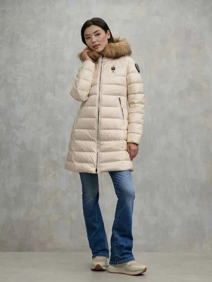 BLAUER | Piumino lungo con pelliccia KRISTIN