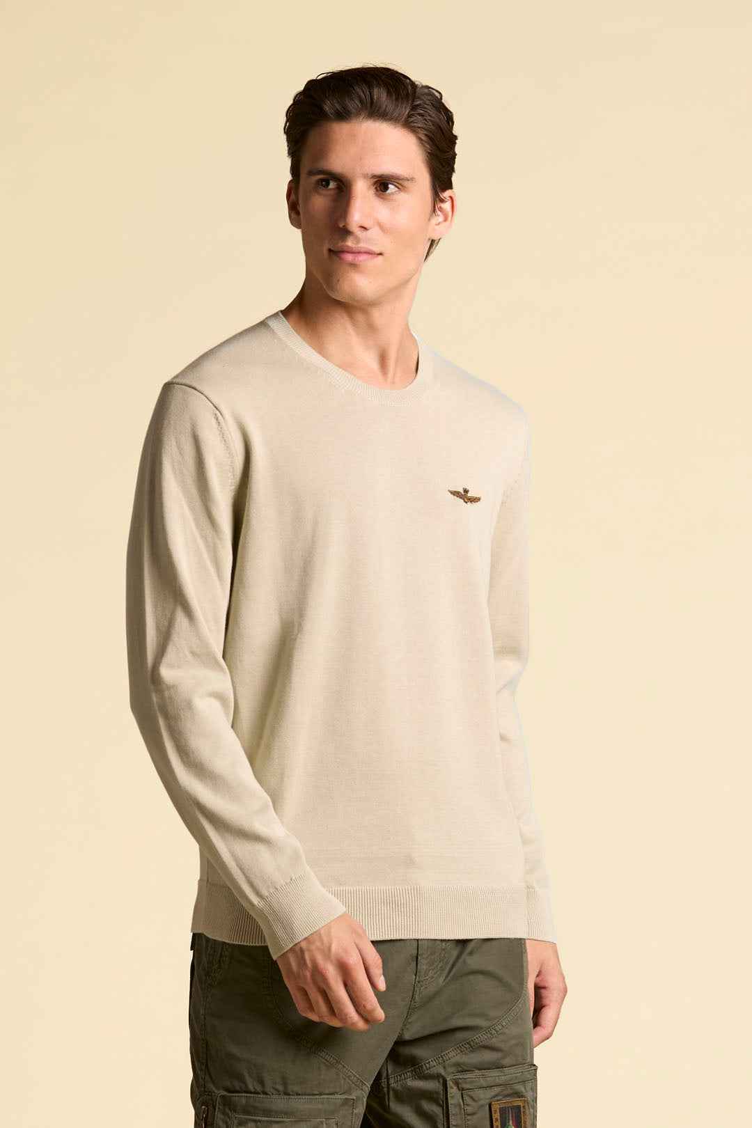 AERONAUTICA MILITARE | Maglia girocollo in cotone tinto filo