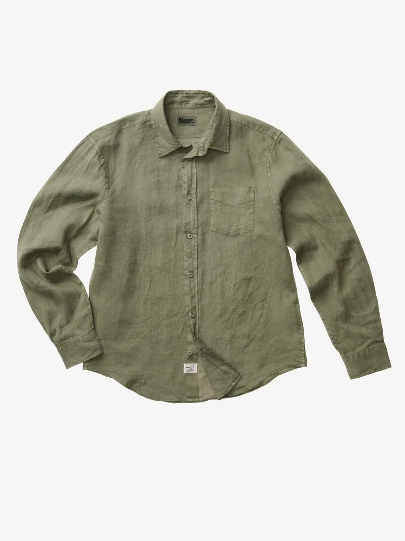 BLAUER | Camicia in lino uomo SWAN DYED - Proposta Legend
