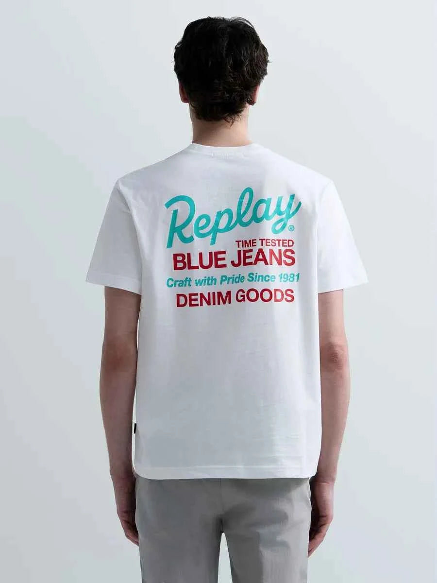 REPLAY | T-Shirt con stampa fronte e retro
