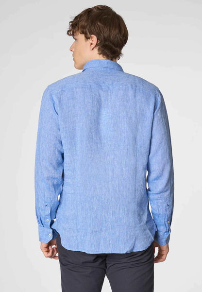 US POLO | Camicia in lino uomo con collo francese CALE