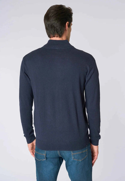 US POLO ASSN | Maglia cotone e cashmere collo a lupetto e chiusura zip