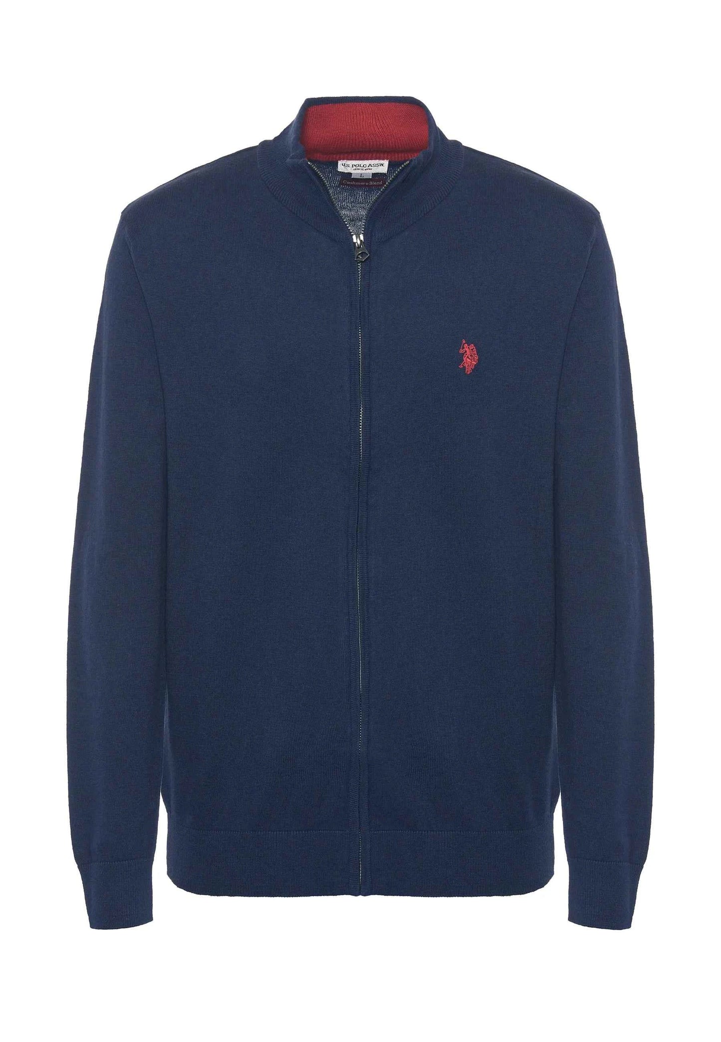 US POLO ASSN | Maglia cotone e cashmere collo a lupetto e chiusura zip