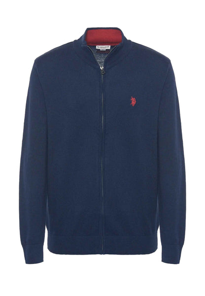 US POLO ASSN | Maglia cotone e cashmere collo a lupetto e chiusura zip