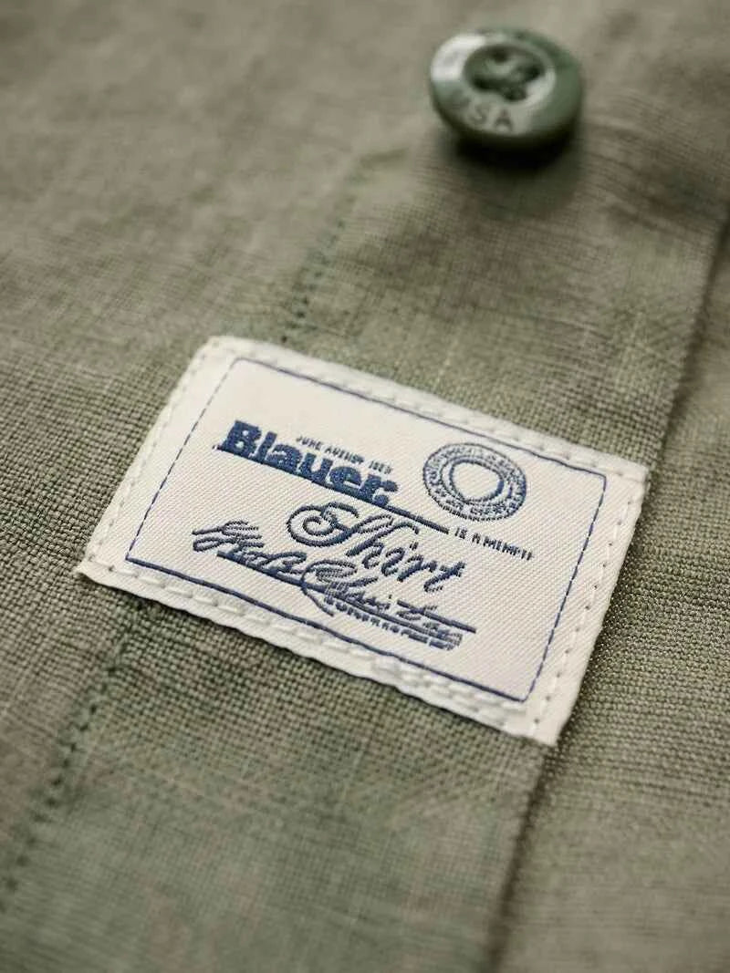 BLAUER | Camicia in lino uomo SWAN DYED