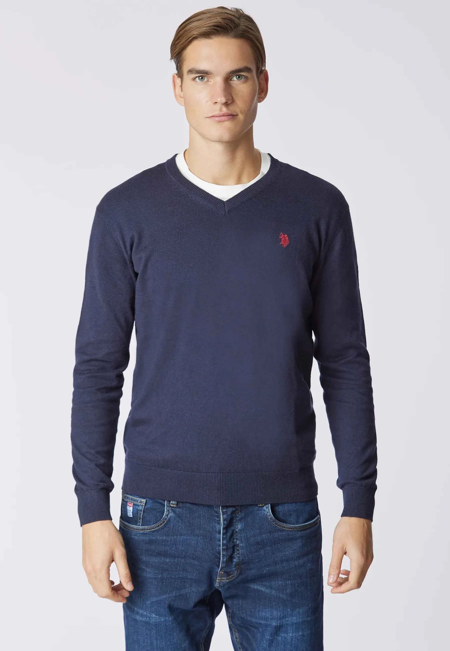 US POLO ASSN | Maglia scollo a V cotone e cashmere