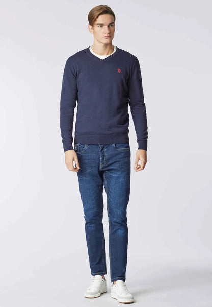 US POLO ASSN | Maglia scollo a V cotone e cashmere