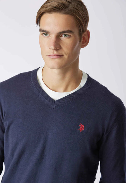 US POLO ASSN | Maglia scollo a V cotone e cashmere