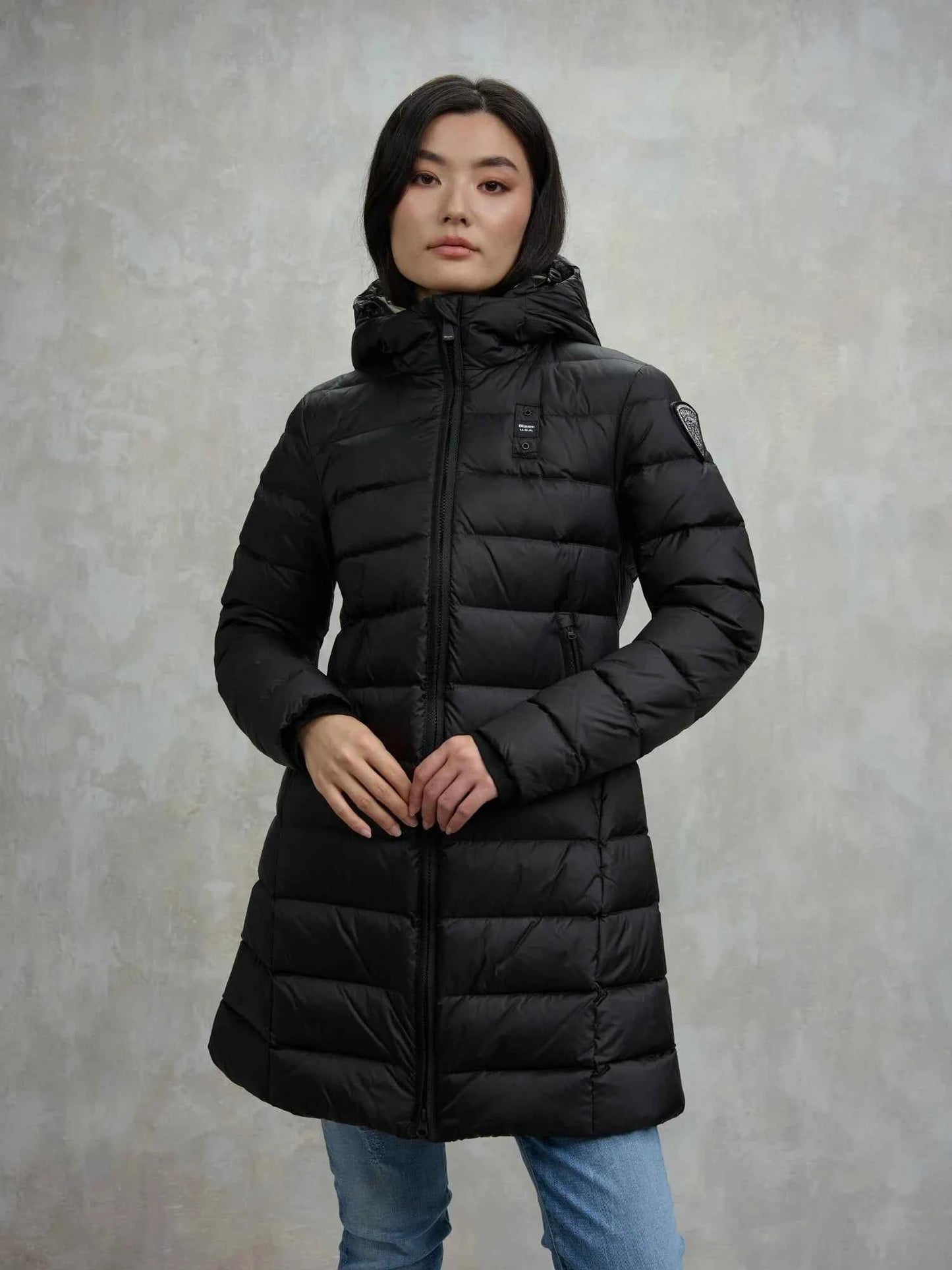 BLAUER | Piumino lungo a righe AGNES