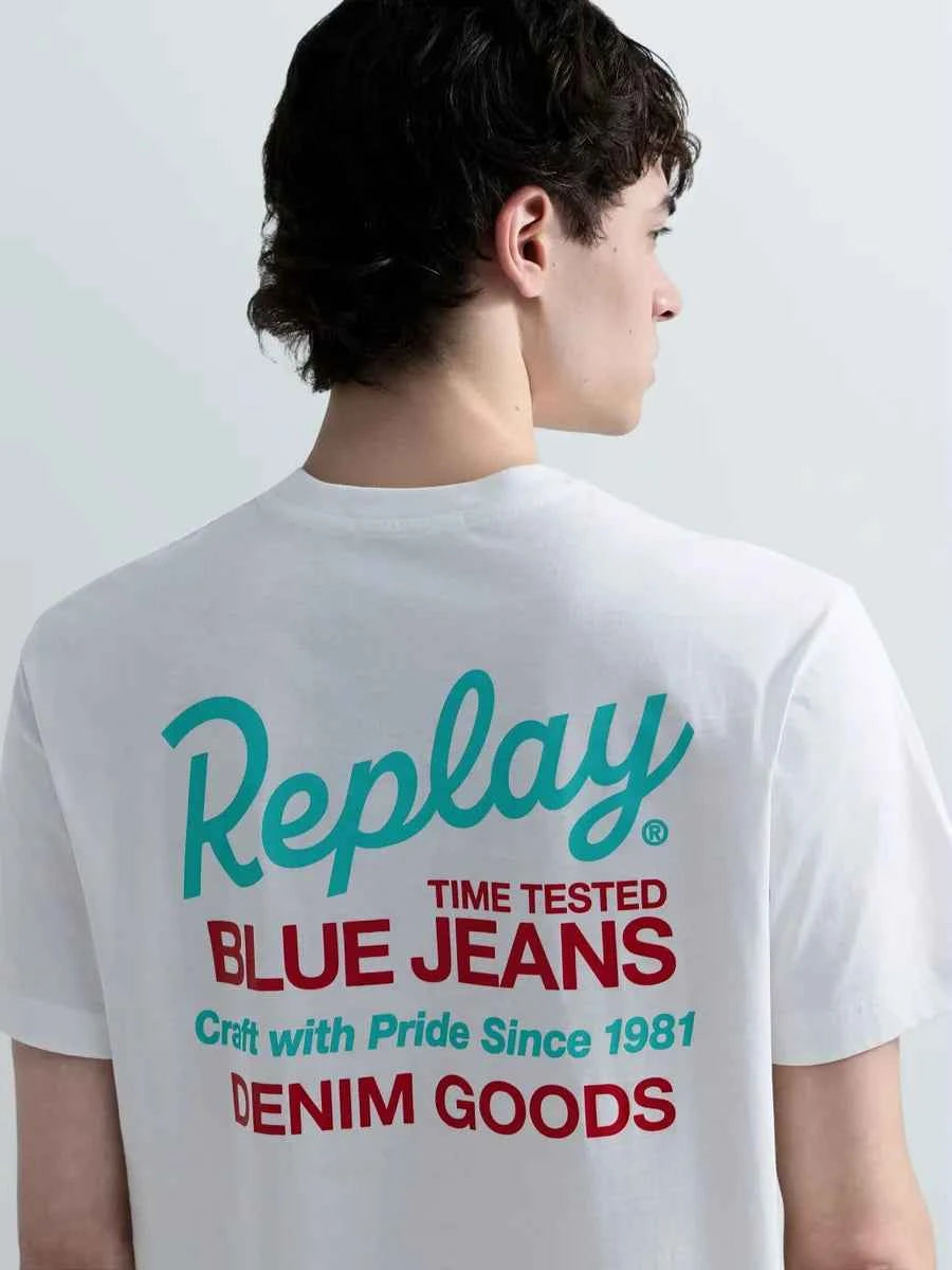 REPLAY | T-Shirt con stampa fronte e retro