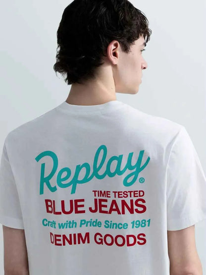 REPLAY | T-Shirt con stampa fronte e retro